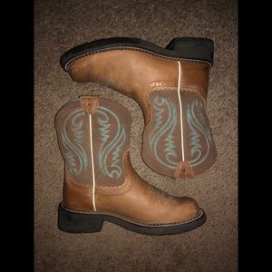 Ariat Fatbaby Brown/Turquoise Cowboy Boots, 7.5